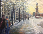 Hamburger Michel im Winter, Ölgemälde auf Leinwand, 80x100cm