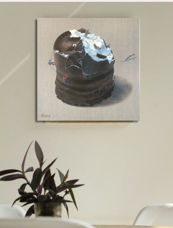 Schaumkuss alpin, Ölbild 60 cm x 60 cm