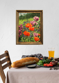 Mohnblumen auf Wiese, Ölgemälde auf Leinwand, 40x30cm