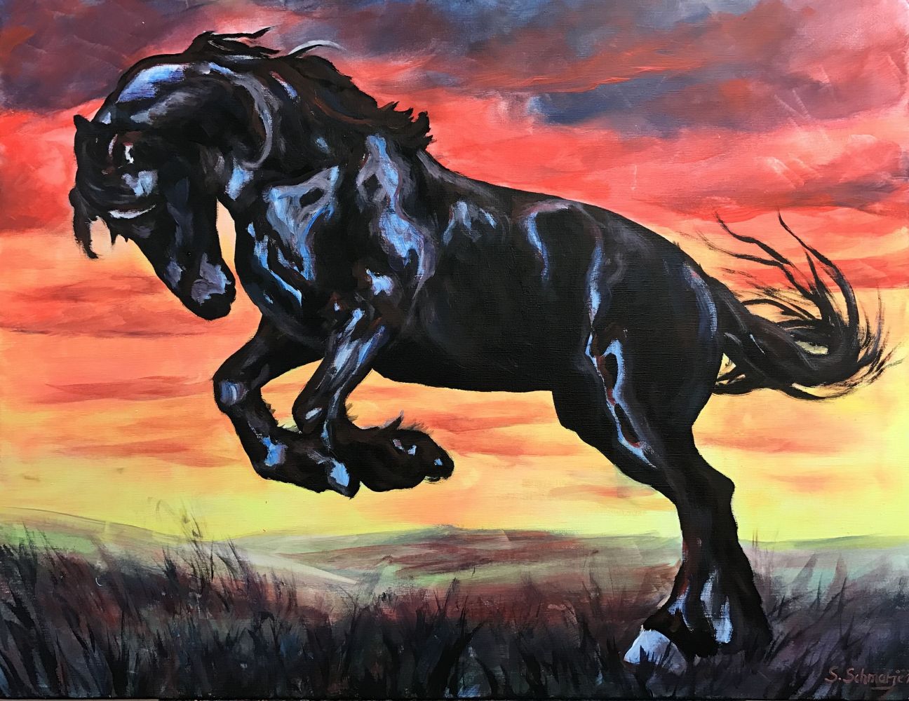 "Mustang", Acrylgemälde 70 x 90 cm