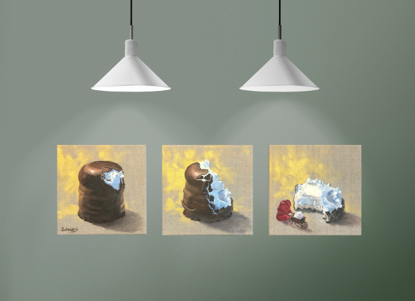 „Nahrungsquelle der Gummibärchen“ 3St. je 20 cm x 20 cm