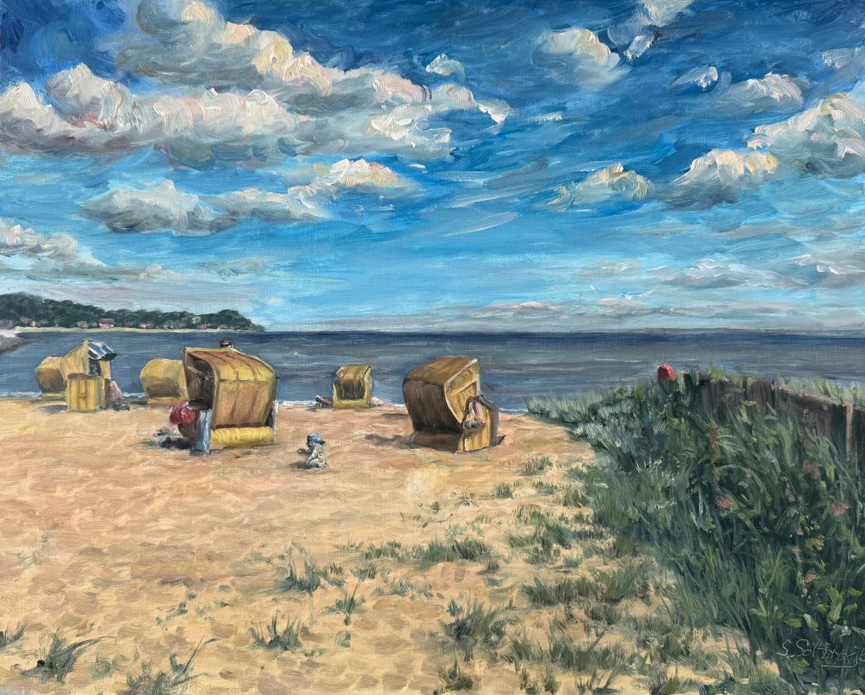 Ostseestrand Neustadt, Ölgemälde 40 x 50 cm