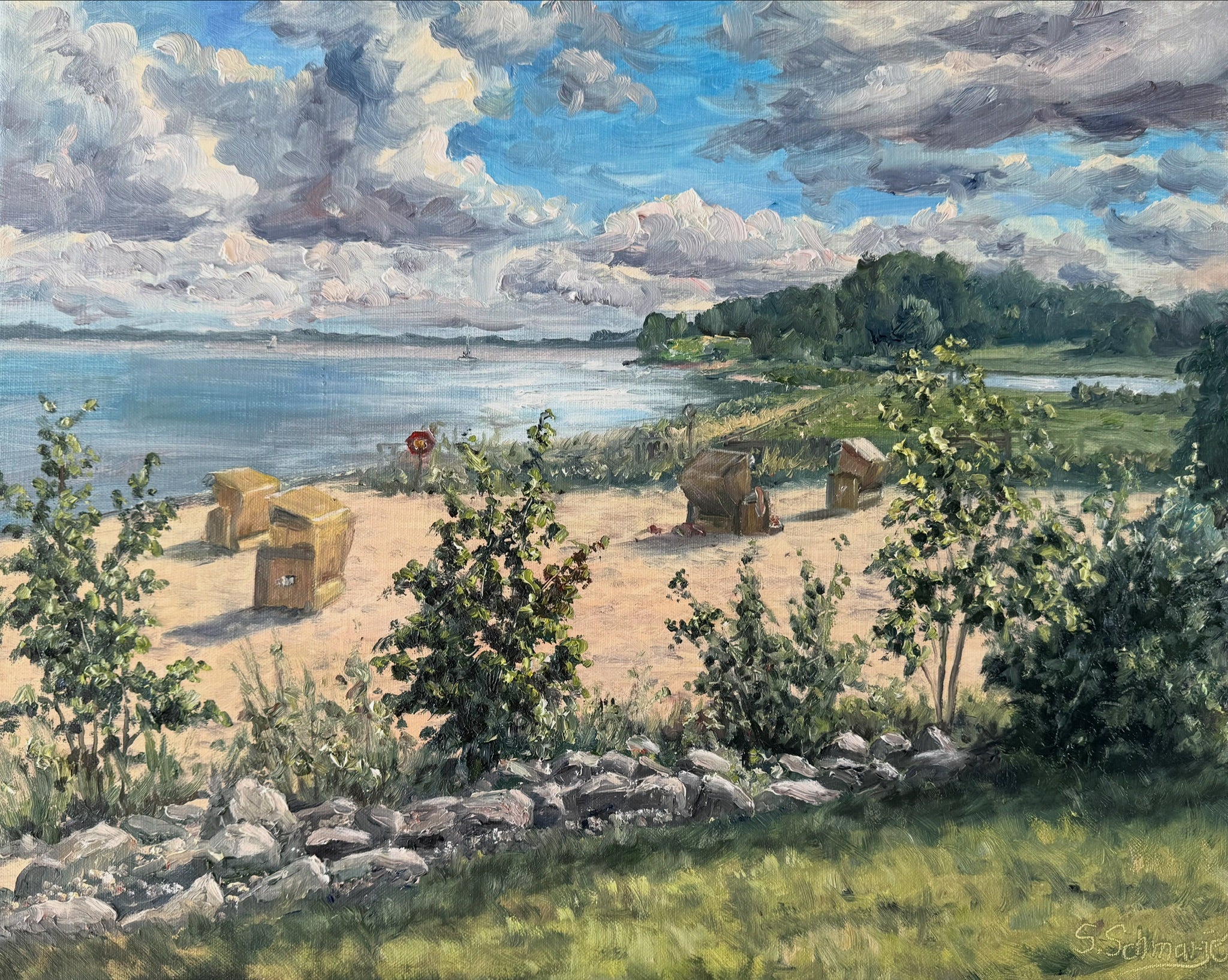 Blick vom Arborea Neustadt, Ölgemälde auf Leinwand, 40x50cm