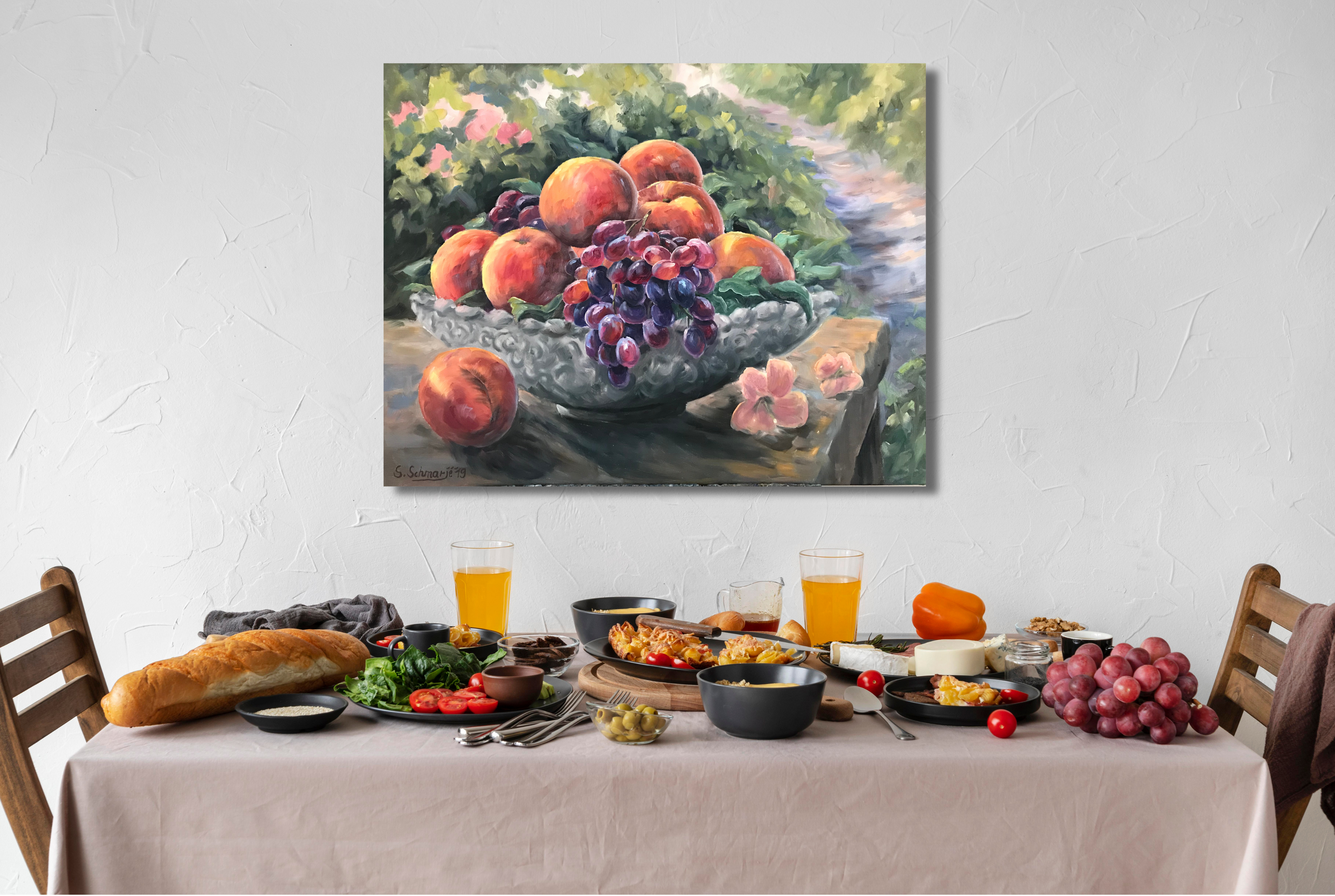 Obststillleben, Ölgemälde auf Leinwand 70x90cm
