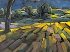 Raps an der Ostsee, Ölbild (2-teilig), 40x100cm