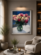 Rosen in Vase, Ölbild auf Leinwand, 100x80cm