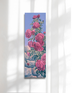 Rosen in Pink,  Ölgemälde 150 x 50 cm