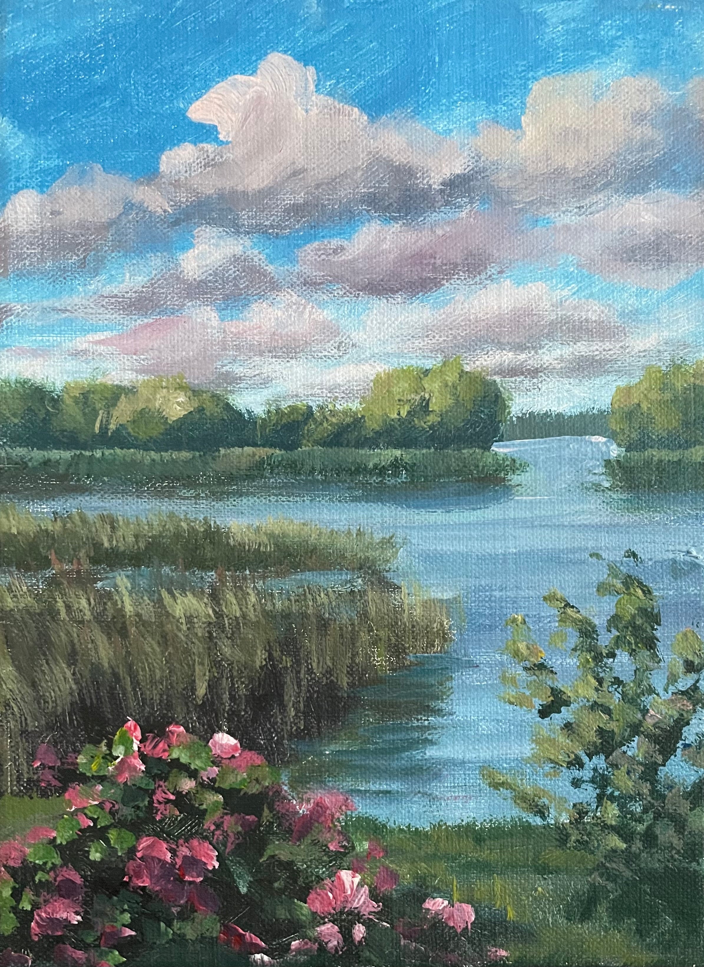 Am Schaalsee, Acrylgemälde auf Leinwand, 24x18cm