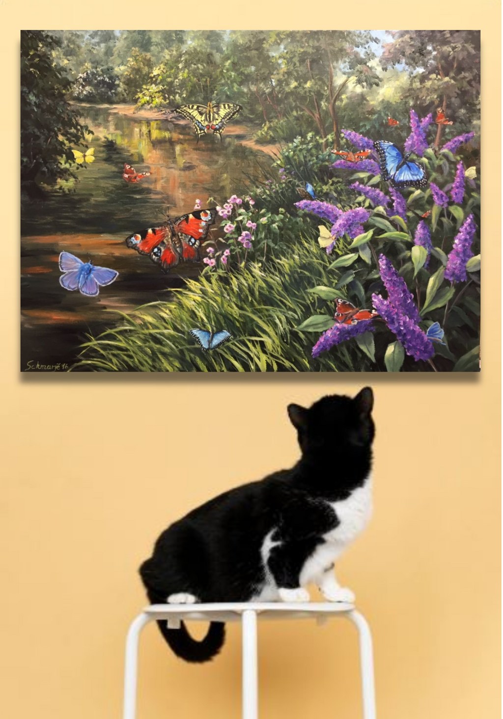 Schmetterlinge, Ölgemälde 60 x 80 cm