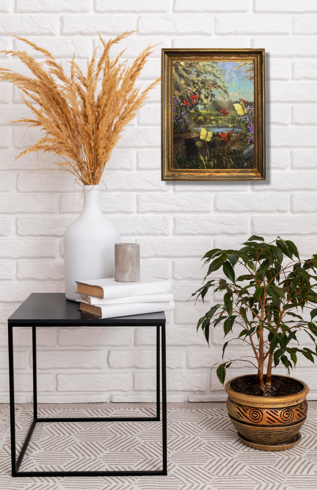 Schmetterlinge befreit, Ölgemälde auf Leinwand 50x40cm