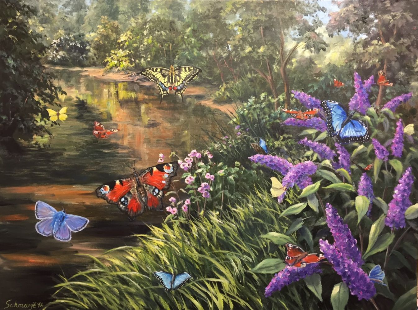 Schmetterlinge, Ölgemälde 60 x 80 cm