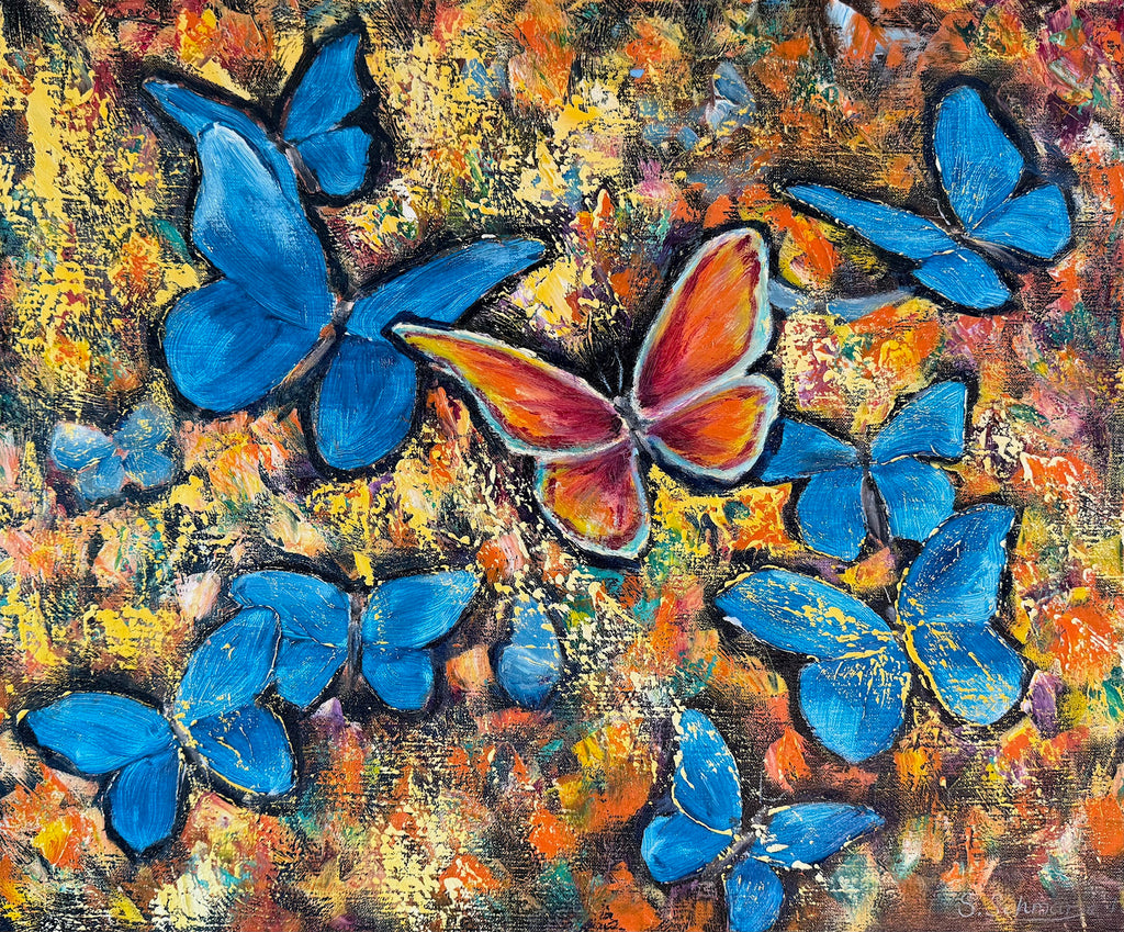 Schmetterlinge, Ölgemälde auf Leinwand, 50x60cm