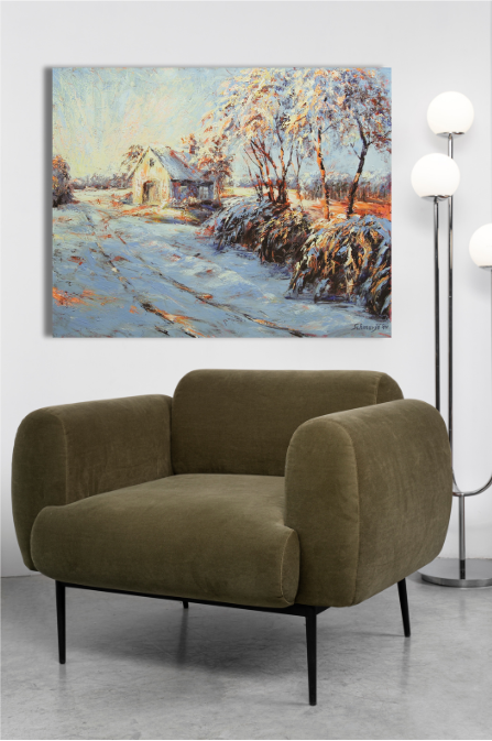 Kate im Winter, Ölgemälde 80 x 100 cm