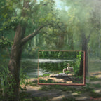 Appelbeck am See, Bild im Bild in Öl, 80 x 80 cm