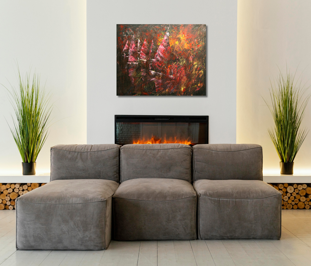 Segelboote gespachtelt, Ölgemälde auf Leinwand, 70x90cm