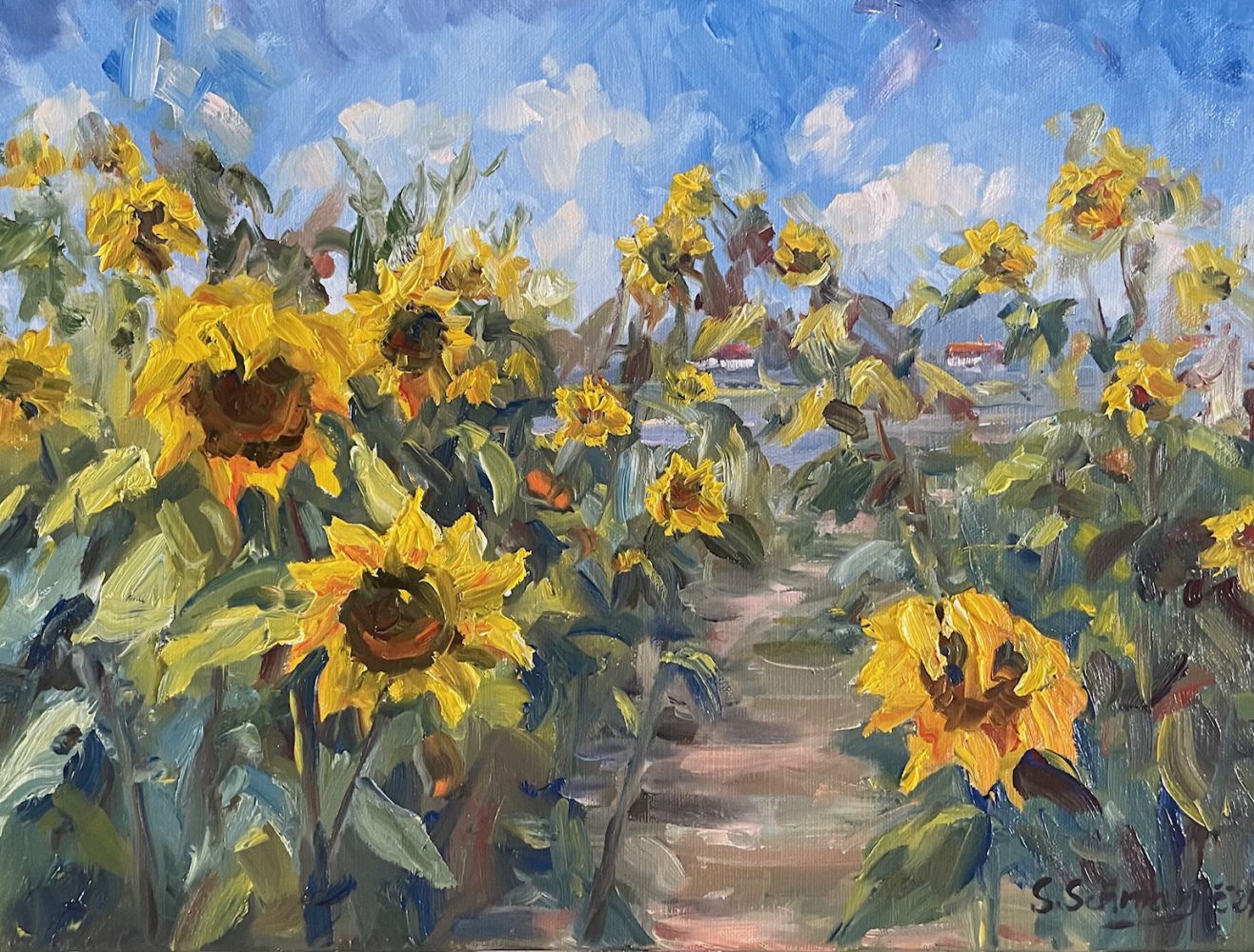 Sonnenblumen 1, Ölgemälde 30 x 40 cm