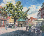 Stade Fischmarkt, Ölgemälde auf Leinwand, 50x60cm