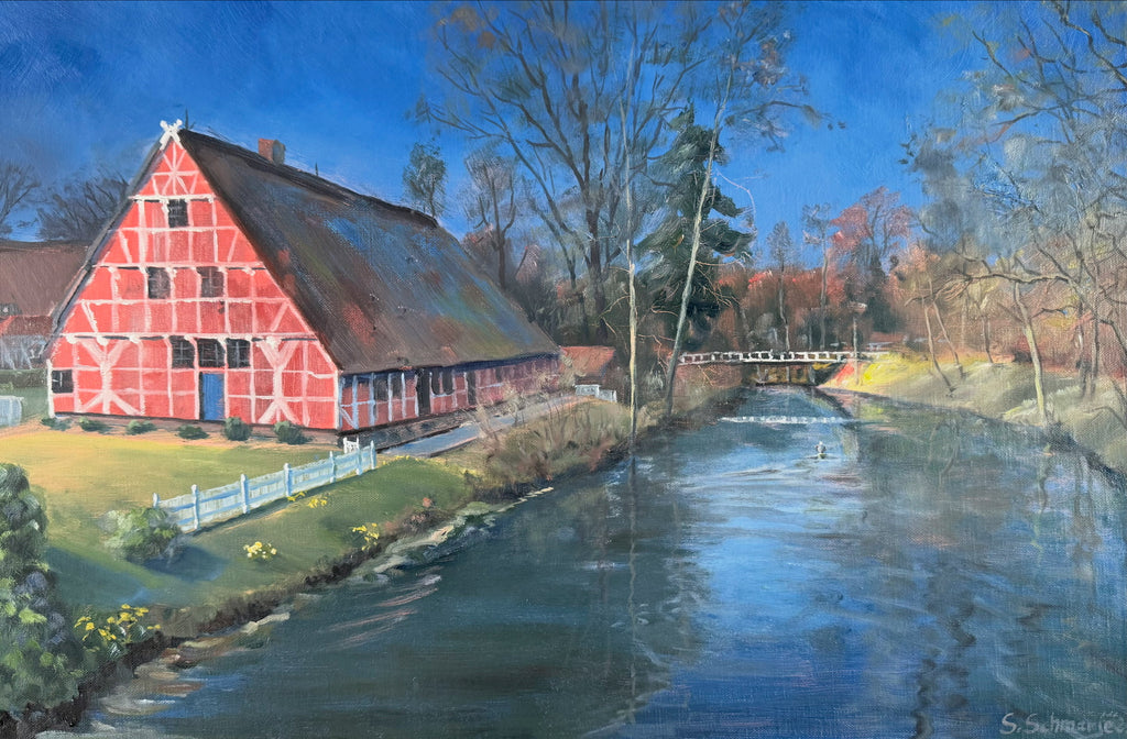 Stader Museumsinsel, Ölgemälde auf Leinwand, 40x60cm