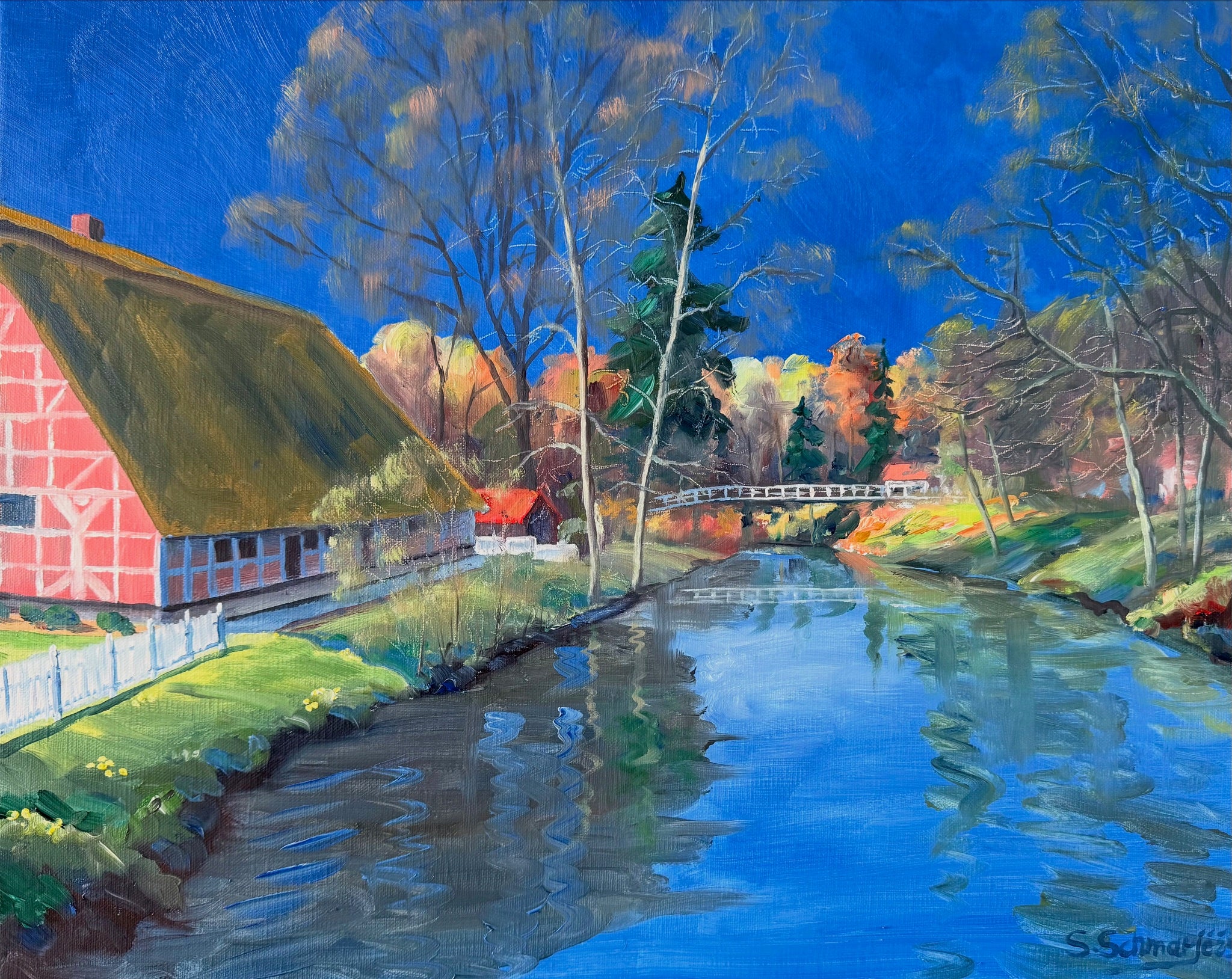 Stader Insel, Ölgemälde auf Leinwand, 40x50cm