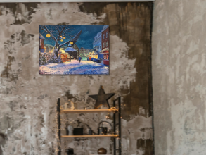 Stader Weihnachtsmarkt, Ölgemälde 50 x 70 cm