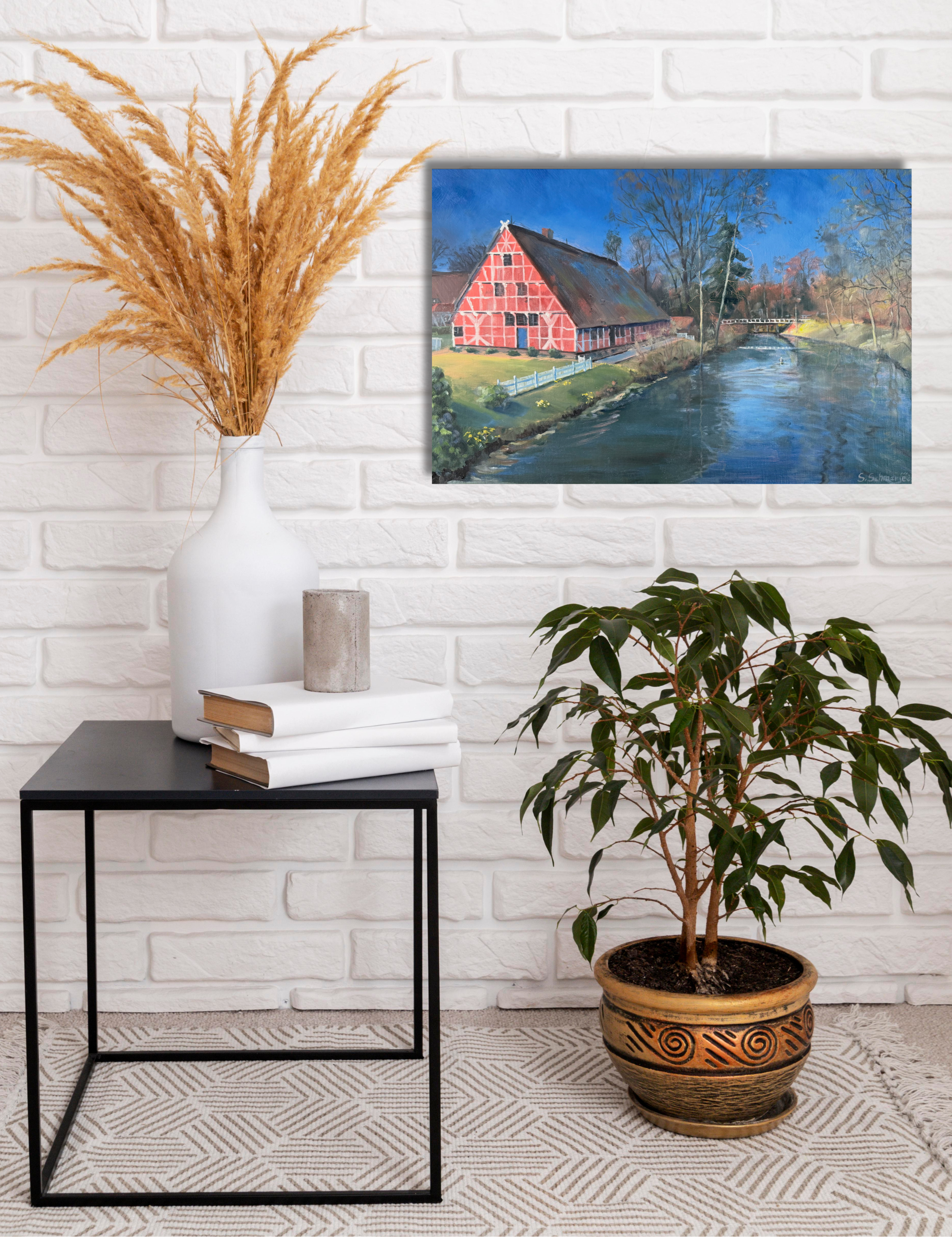 Stader Museumsinsel, Ölgemälde auf Leinwand, 40x60cm