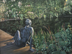Statue am Teich, Ölbild auf Leinwand, 60x80cm