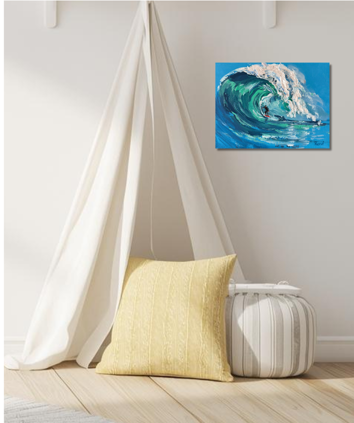 Surfer, Ölgemälde 18 x 24 cm