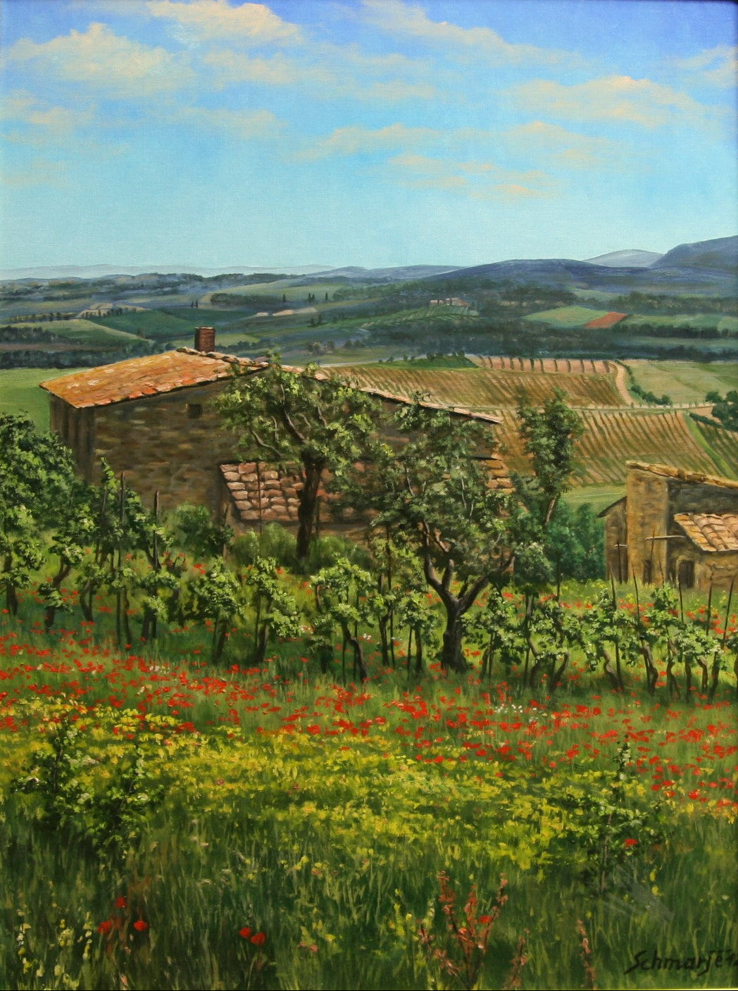 Toskana, Ölgemälde auf Leinwand 80x60cm