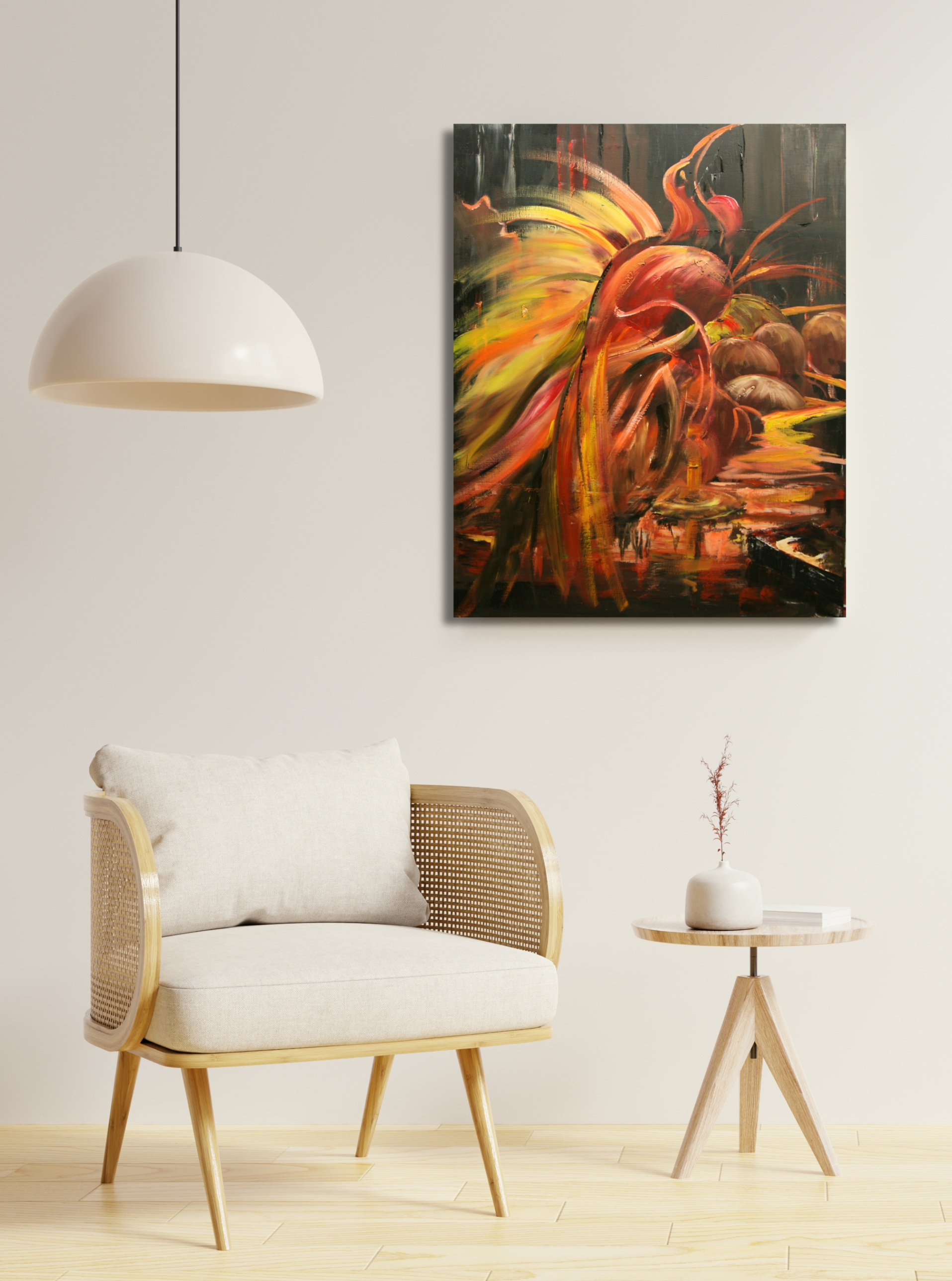 Vogel abstrakt, Ölgemälde auf Leinwand, 100x80cm