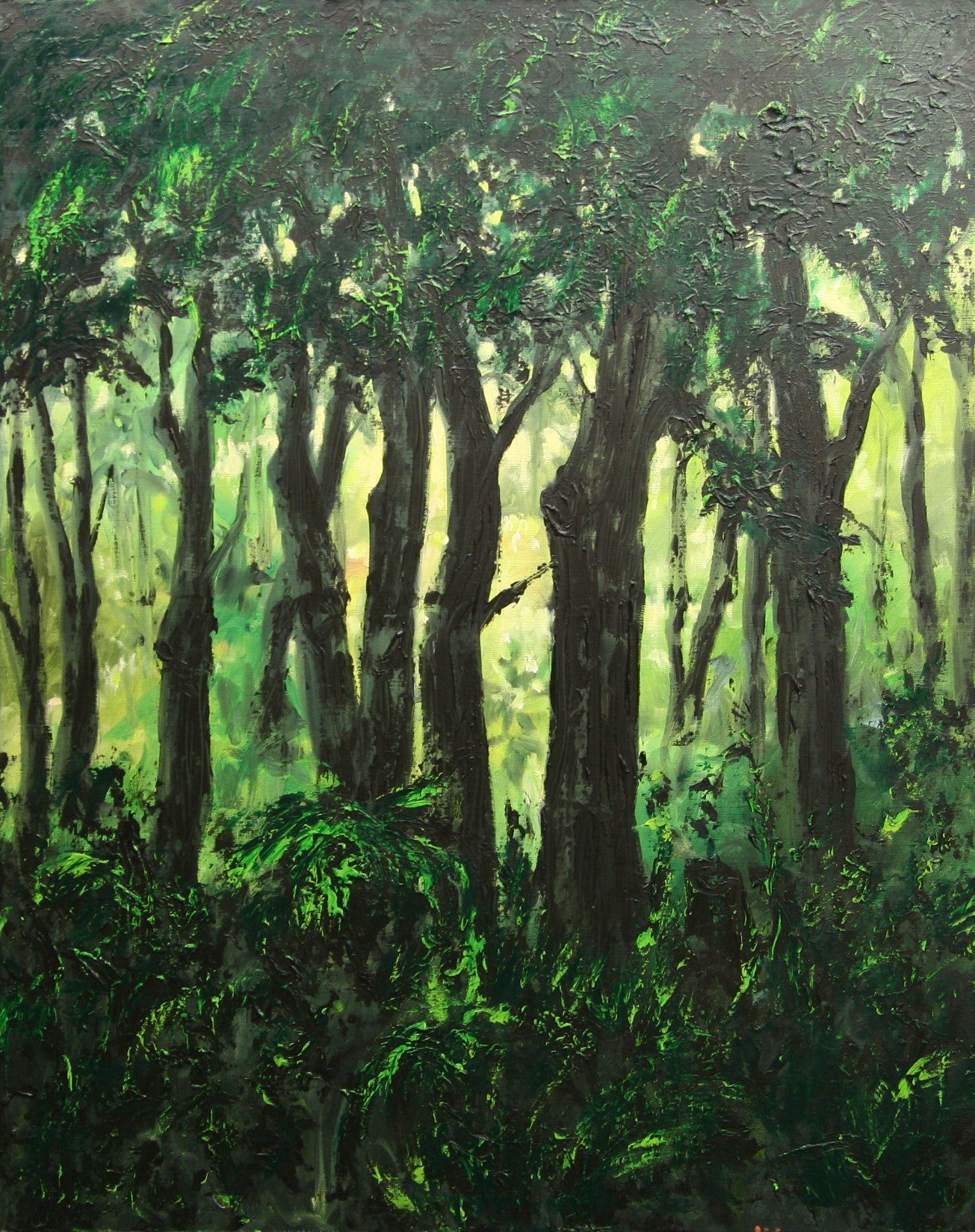 Im Wald, Ölgemälde auf Leinwand, 100x80cm