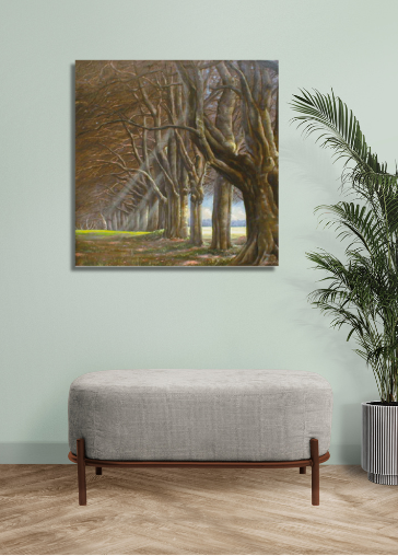 "Waldlandschaft, Ölgemälde 80 x 80 cm