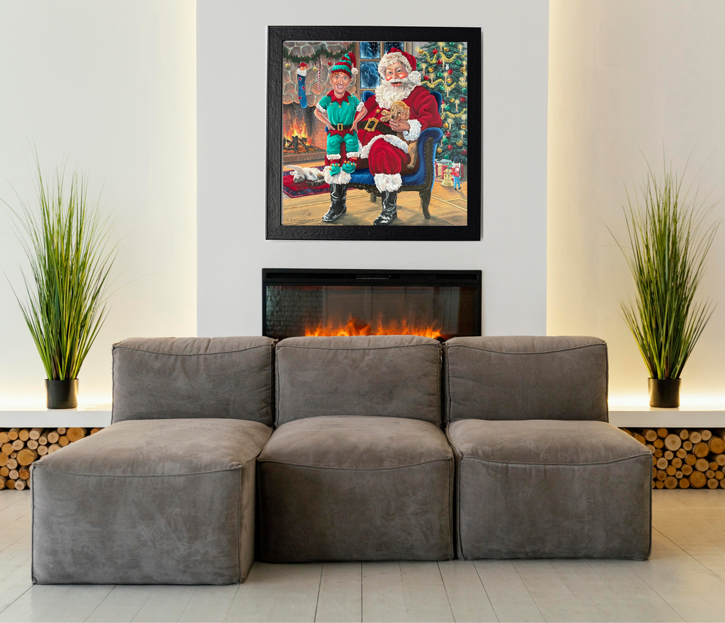 Weihnachtliche Geborgenheit, Ölgemälde auf Leinwand, 80x80cm