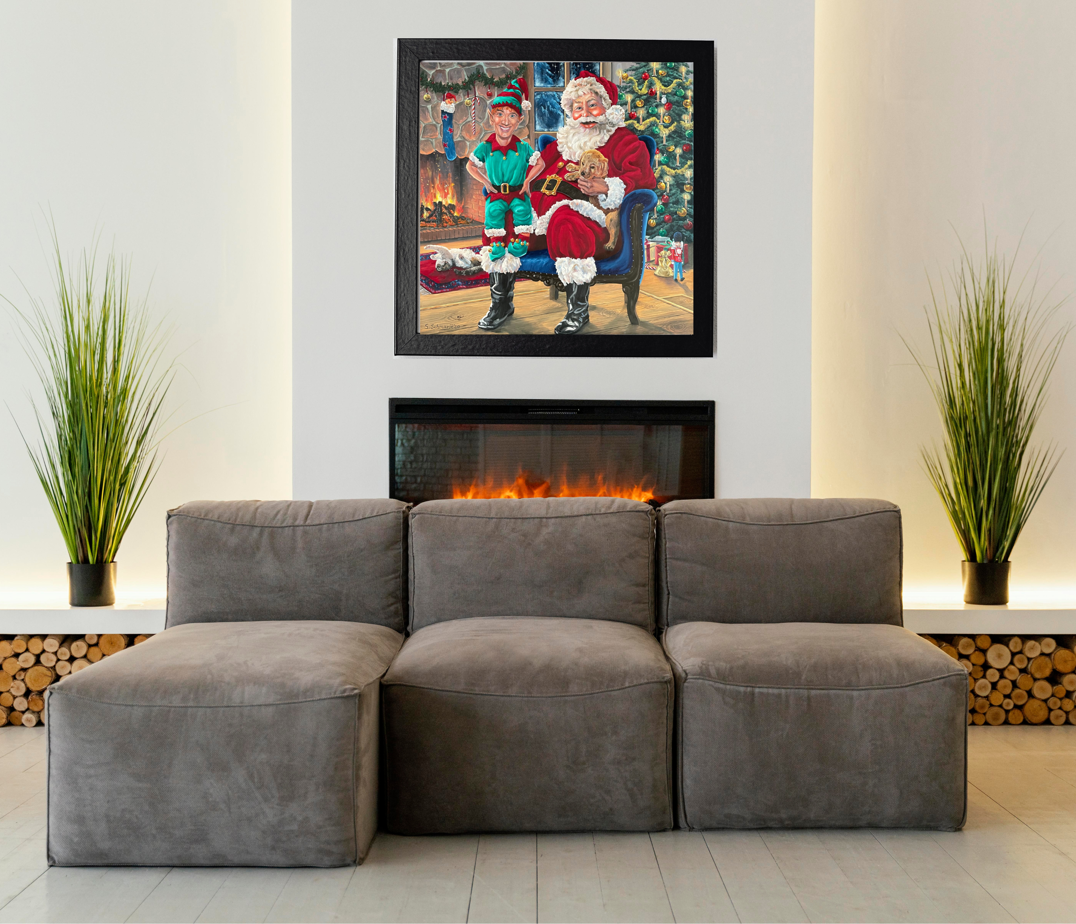 Weihnachtliche Geborgenheit, Ölgemälde auf Leinwand, 80x80cm