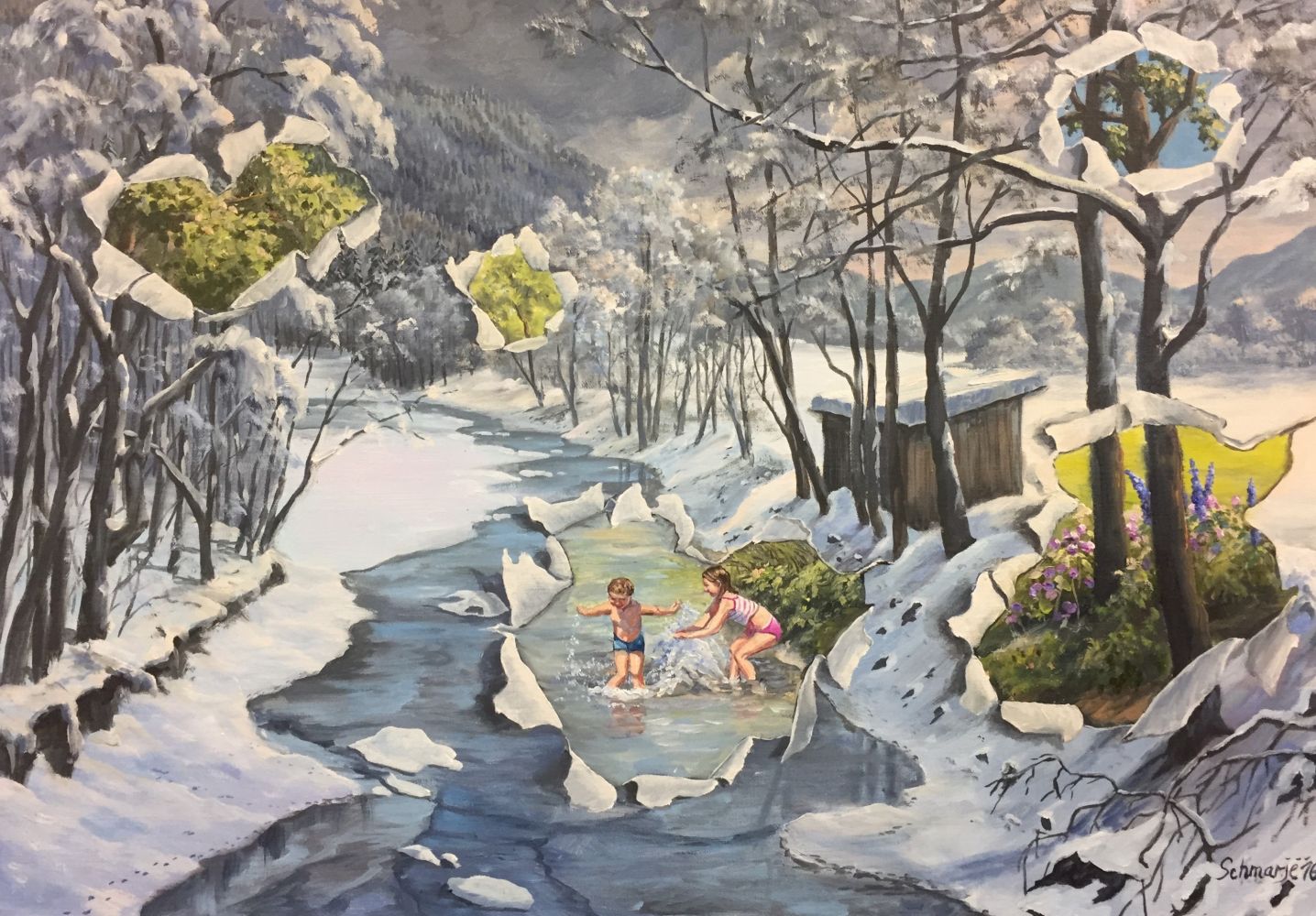 Jahreszeiten, Ölgemälde 50 x 70 cm