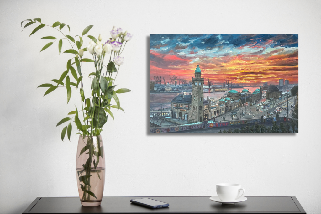 Alter Elbtunnel, Ölgemälde 40 x 60 cm