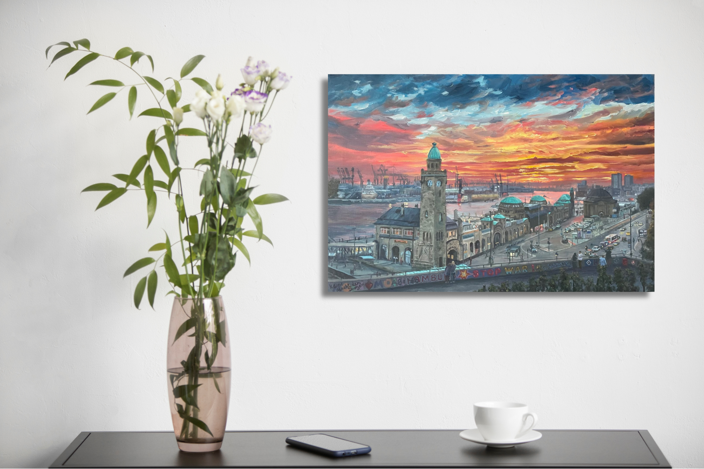 Alter Elbtunnel, Ölgemälde 40 x 60 cm