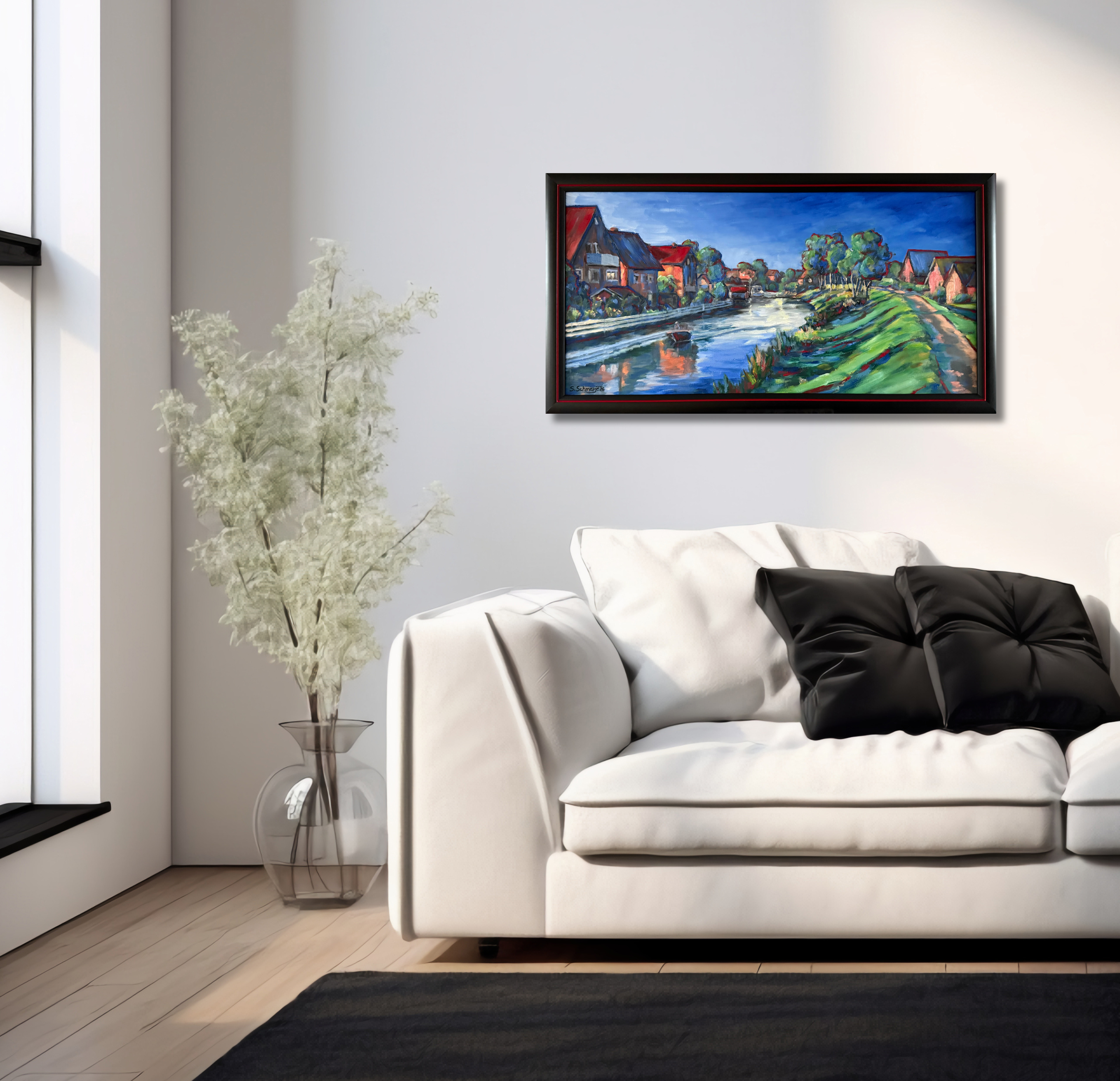 Altes Land, Ölbild auf Leinwand, 40x80cm