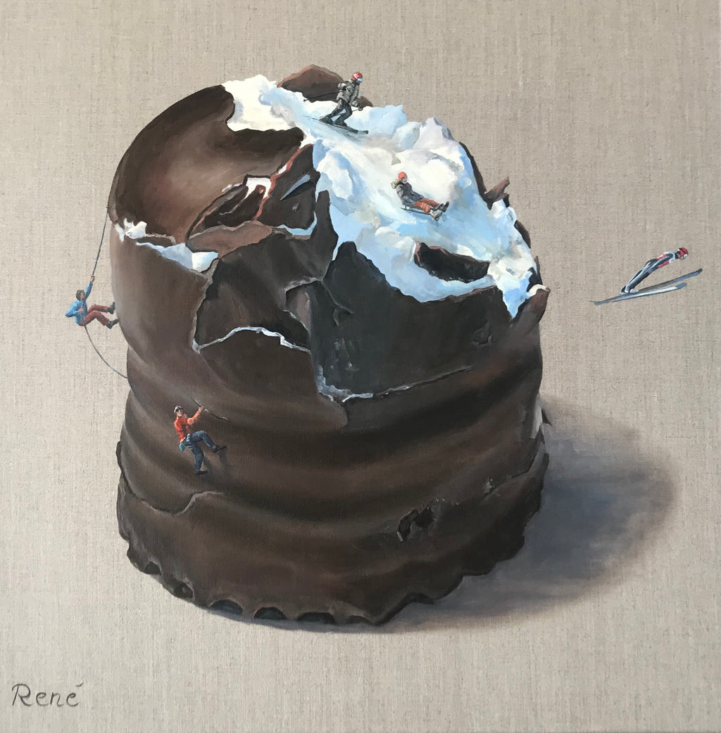 Schaumkuss alpin, Ölbild 60 cm x 60 cm