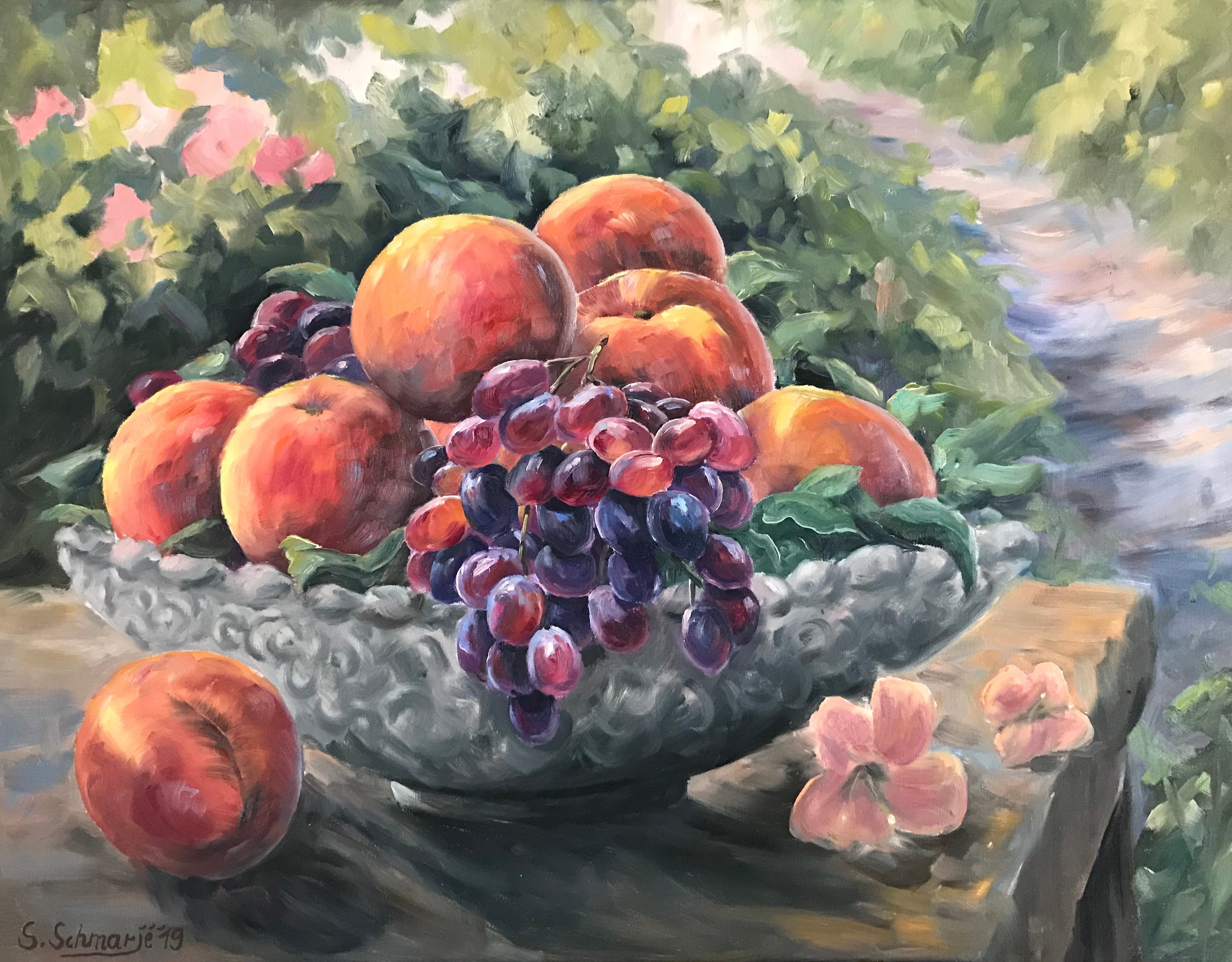 Obststillleben, Ölgemälde auf Leinwand 70x90cm