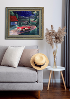 Corvette im toskanischen Mondlicht, Ölgemälde auf Leinwand 50x60 cm