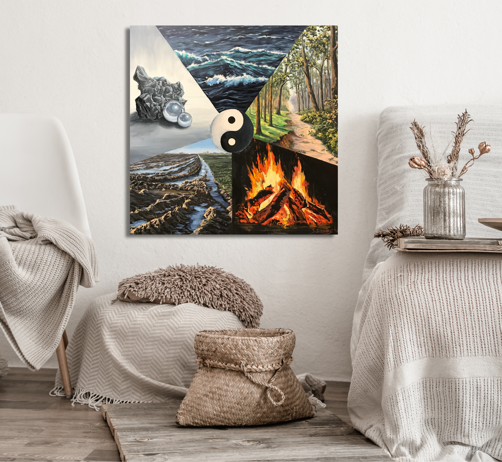 Feng Shui, Ölgemälde auf Leinwand, 80x80cm