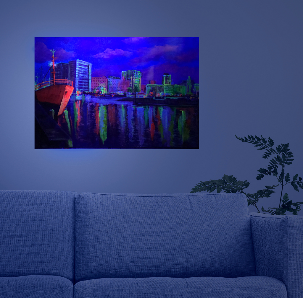 Harburger Hafen, Acrylgemälde auf Leinwand, 40x60cm