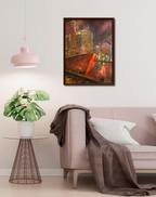 Lichterfest im Harburger Hafen, Ölgemälde auf Leinwand, 60x50cm