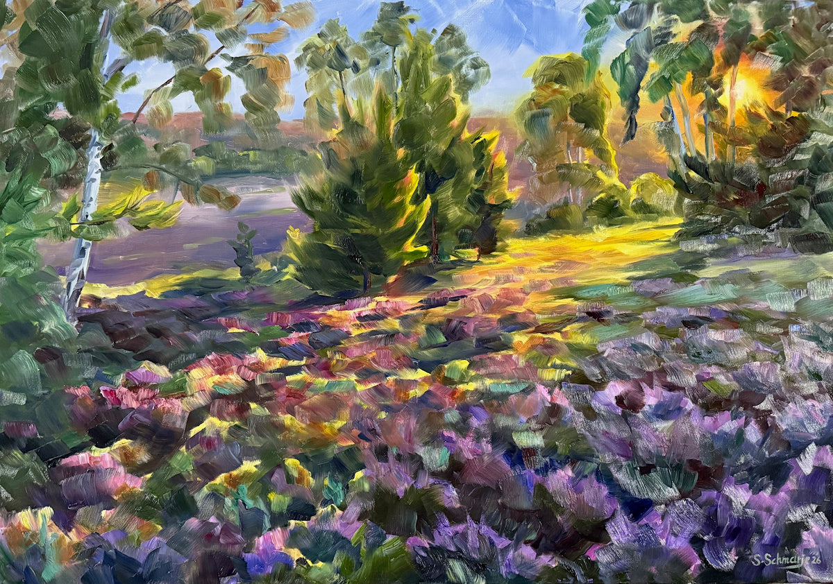 Heidelandschaft, Ölbild auf Leinwand, 70x100cm