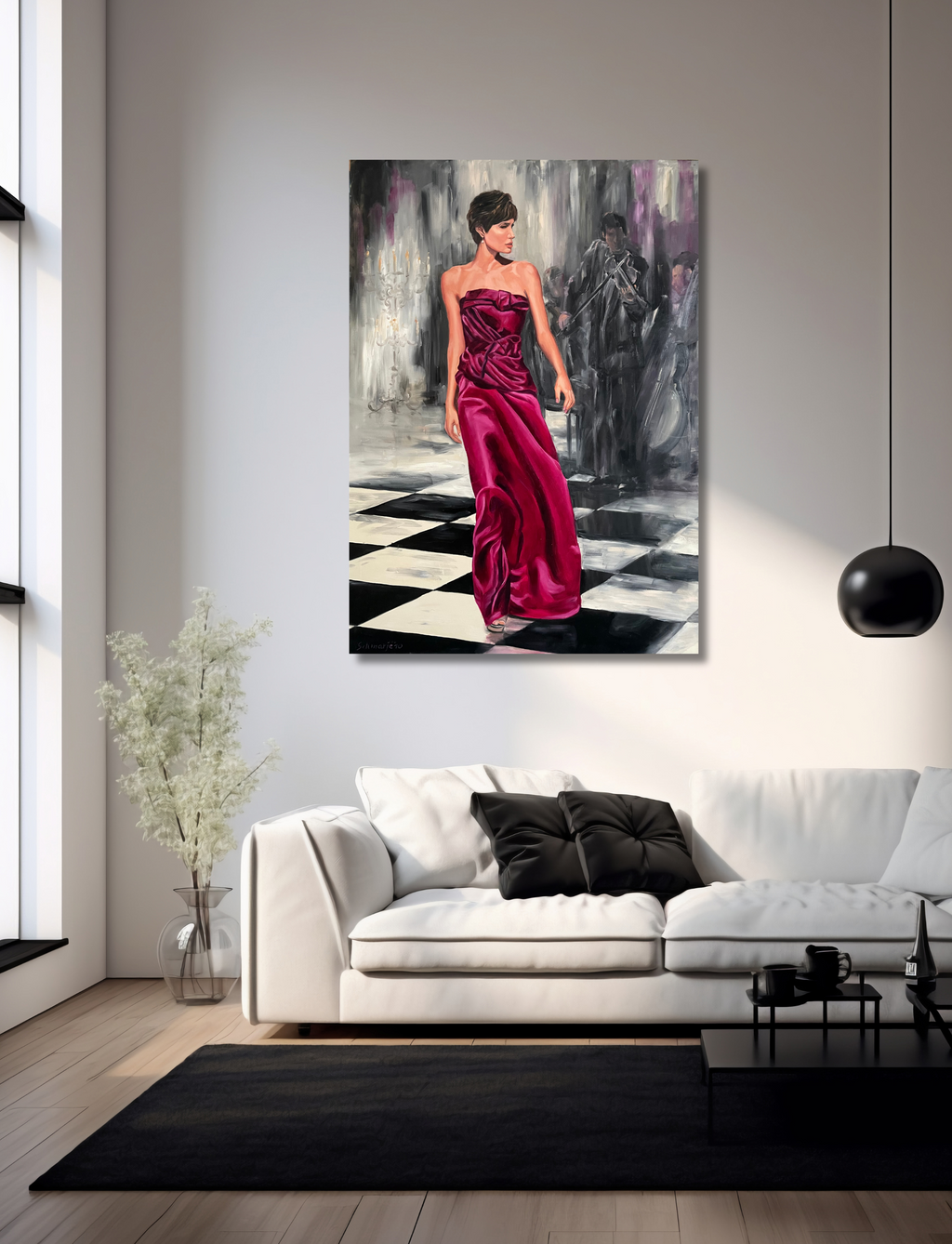 Lady in Pink, Ölgemälde 120 x 100 x ca. 3,5 cm