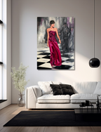 Lady in Pink, Ölgemälde 120 x 100 x ca. 3,5 cm