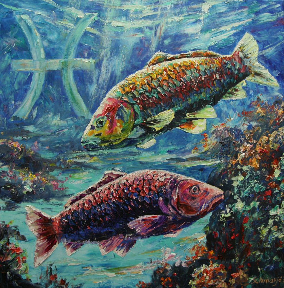 Sternzeichen, Ölgemälde 12-teilig, je 60 x 60 cm