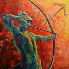 Sternzeichen, Ölgemälde 12-teilig, je 60 x 60 cm