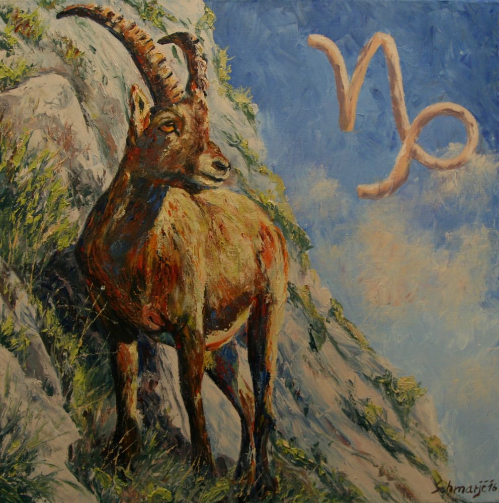 Sternzeichen, Ölgemälde 12-teilig, je 60 x 60 cm