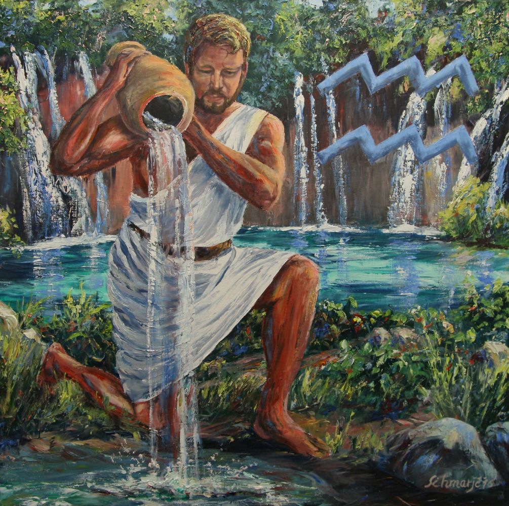 Sternzeichen, Ölgemälde 12-teilig, je 60 x 60 cm